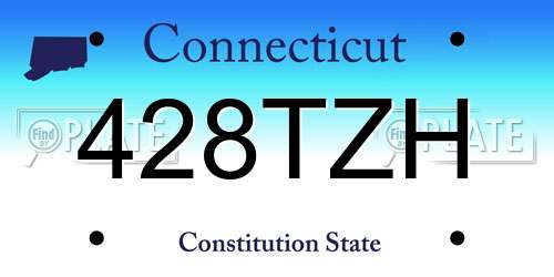 428TZH Connecticut License Plate