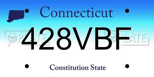 428VBF Connecticut License Plate