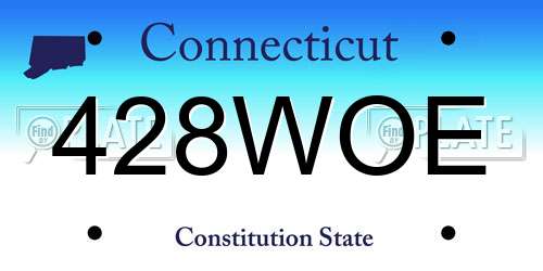 428WOE Connecticut License Plate