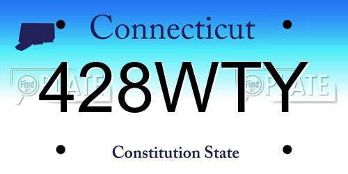 428WTY Connecticut License Plate
