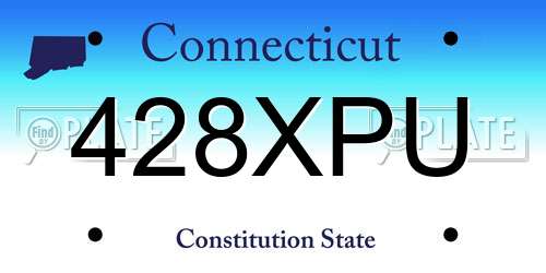 428XPU Connecticut License Plate