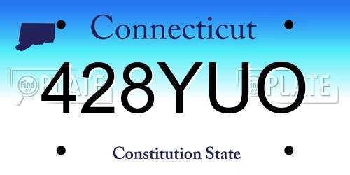 428YUO Connecticut License Plate