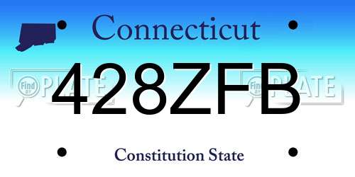 428ZFB Connecticut License Plate