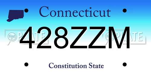 428ZZM Connecticut License Plate