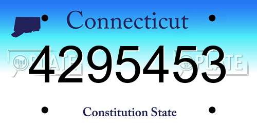 4295453 Connecticut License Plate