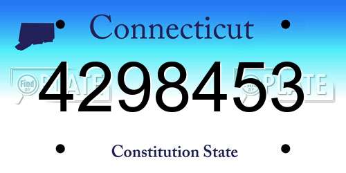 4298453 Connecticut License Plate