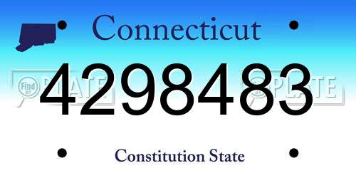 4298483 Connecticut License Plate