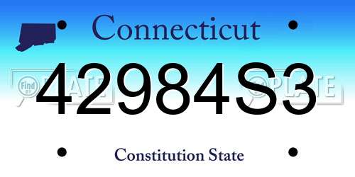 42984S3 Connecticut License Plate