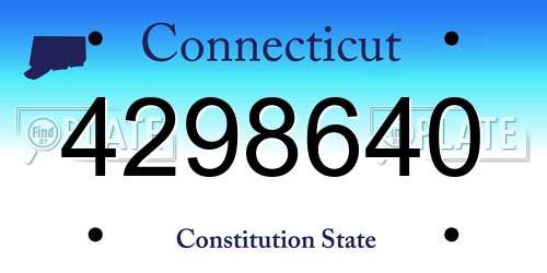 4298640 Connecticut License Plate