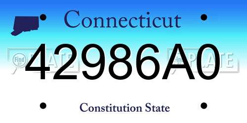 42986A0 Connecticut License Plate