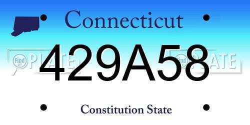 429A58 Connecticut License Plate