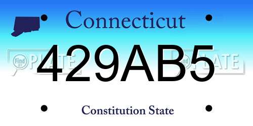 429AB5 Connecticut License Plate
