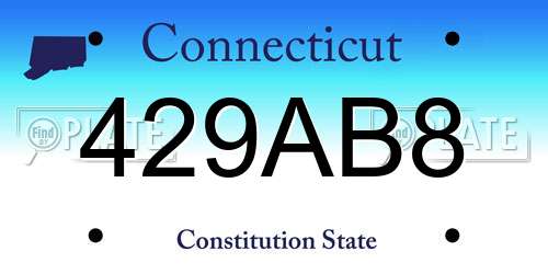 429AB8 Connecticut License Plate