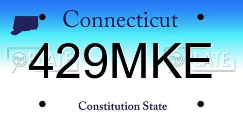429MKE Connecticut License Plate