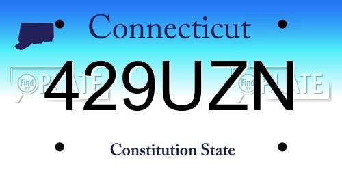 429UZN Connecticut License Plate