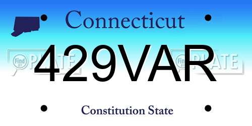 429VAR Connecticut License Plate