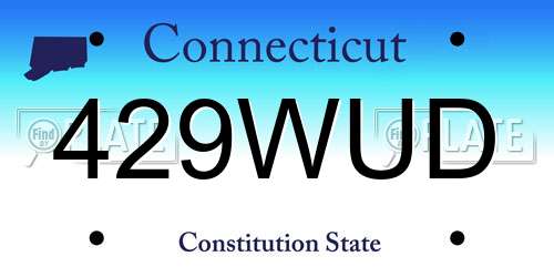 429WUD Connecticut License Plate