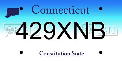 429XNB Connecticut License Plate