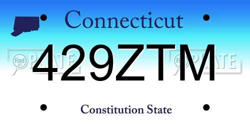 429ZTM Connecticut License Plate