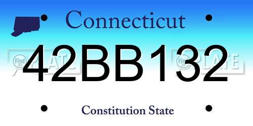 42BB132 Connecticut License Plate