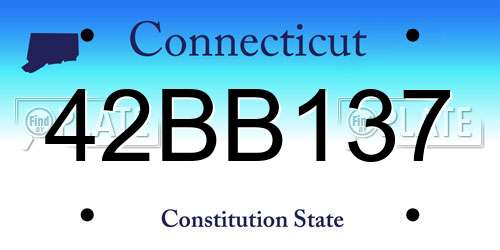 42BB137 Connecticut License Plate