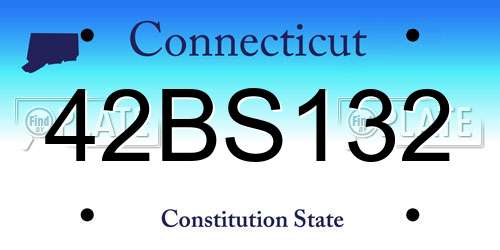 42BS132 Connecticut License Plate