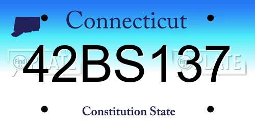42BS137 Connecticut License Plate