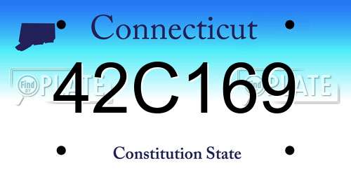 42C169 Connecticut License Plate