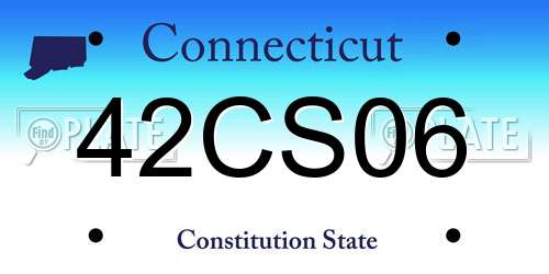 42CS06 Connecticut License Plate