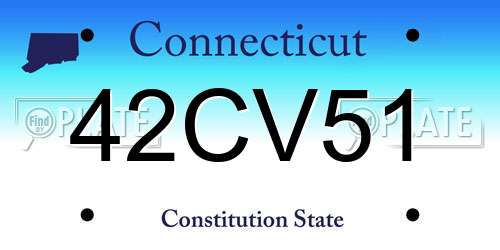 42CV51 Connecticut License Plate