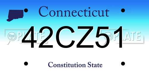 42CZ51 Connecticut License Plate