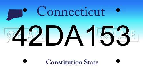 42DA153 Connecticut License Plate