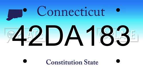 42DA183 Connecticut License Plate