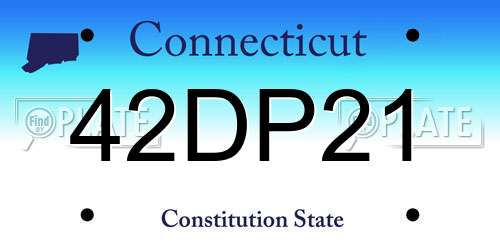 42DP21 Connecticut License Plate