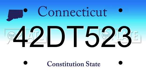 42DT523 Connecticut License Plate