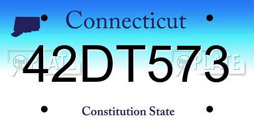 42DT573 Connecticut License Plate