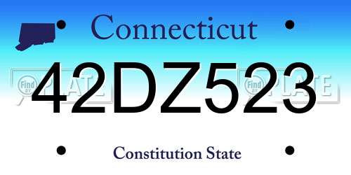 42DZ523 Connecticut License Plate