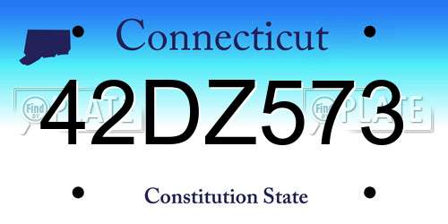 42DZ573 Connecticut License Plate