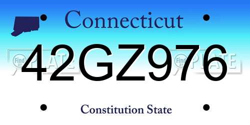 42GZ976 Connecticut License Plate