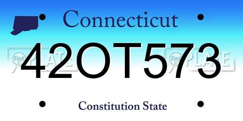 42OT573 Connecticut License Plate