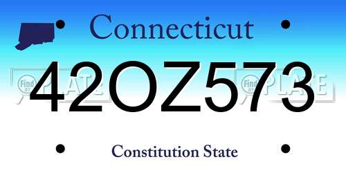 42OZ573 Connecticut License Plate