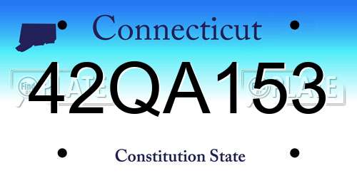 42QA153 Connecticut License Plate