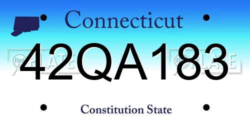 42QA183 Connecticut License Plate