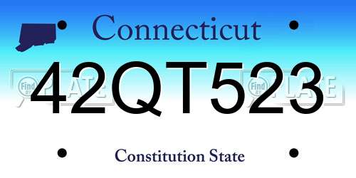 42QT523 Connecticut License Plate