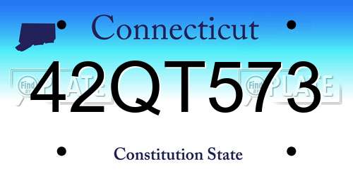 42QT573 Connecticut License Plate
