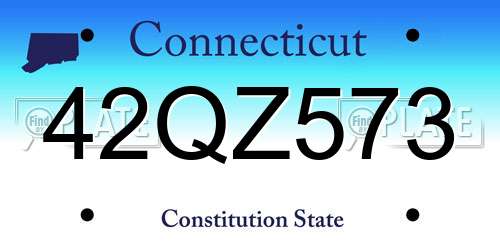 42QZ573 Connecticut License Plate