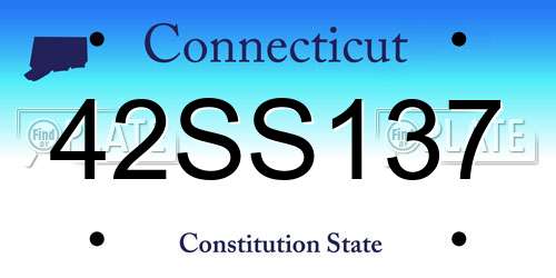 42SS137 Connecticut License Plate