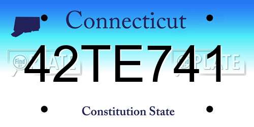 42TE741 Connecticut License Plate