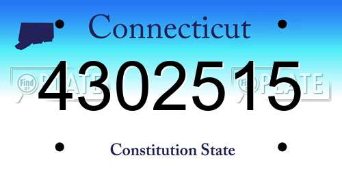 4302515 Connecticut License Plate