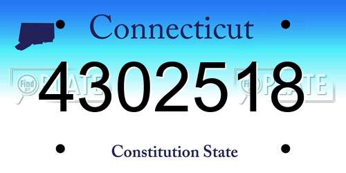 4302518 Connecticut License Plate
